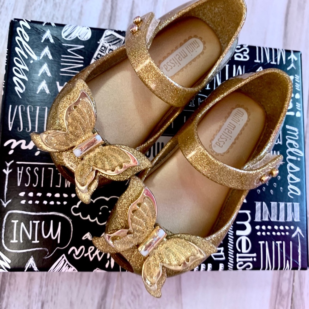 Mini Melissa Gold Glitter Butterfly